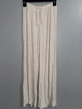 Auden Cream Ribbed Drawstring Wide-Leg Lounge Pants